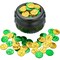 JOYIN 208 St Patrick’s Day Lucky Leprechaun Plastic Coins and 1 Large Black Cauldron with Handle Pot of Gold Party Supplies, St Patrick Decorations Party Favors